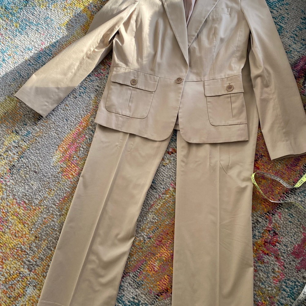 Talbots Tan Pantsuit Classic Tailored Design